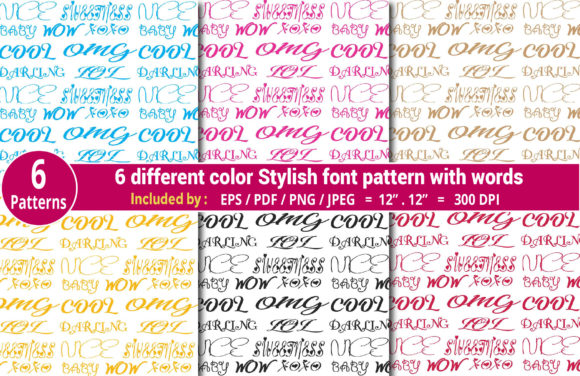 Download Stylish Font Pattern Set with Words - Font Collection