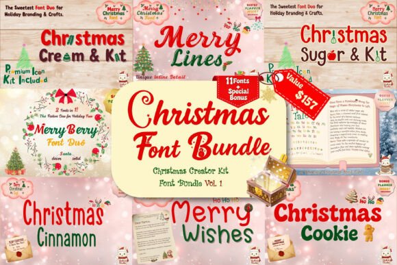 Download Christmas Font Bundle - Font Collection