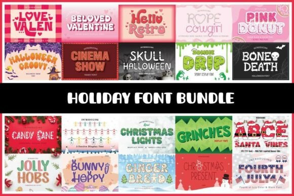 Download Holiday Font Bundle - Font Collection