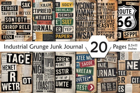 Download Industrial Grunge Junk Journal Pages - Industrial Collection