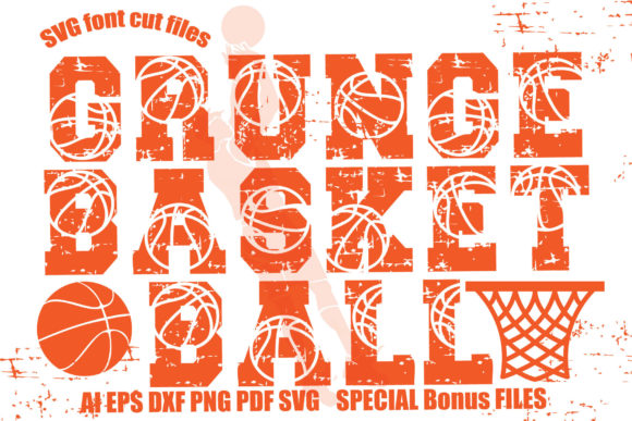 Download Grunge Basketball SVG Font Cut Files - Font Collection