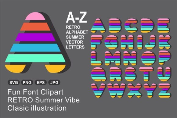 Download Retro Summer Font Alphabet a-Z - Font Collection