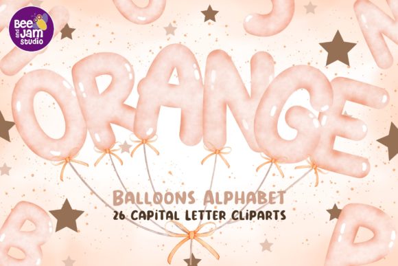 Download Watercolor Spring Orange Balloons Fonts - Font Collection