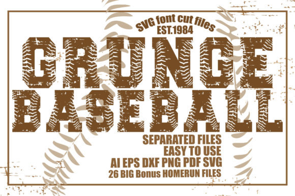 Download Grunge Baseball SVG Font Cut Files - Font Collection