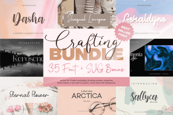 Download Crafting SVG and Fonts Bundle - Font Collection