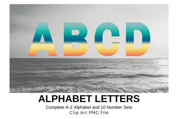 Download Gradients Sky Alphabet Sublimation Fonts - Font Collection